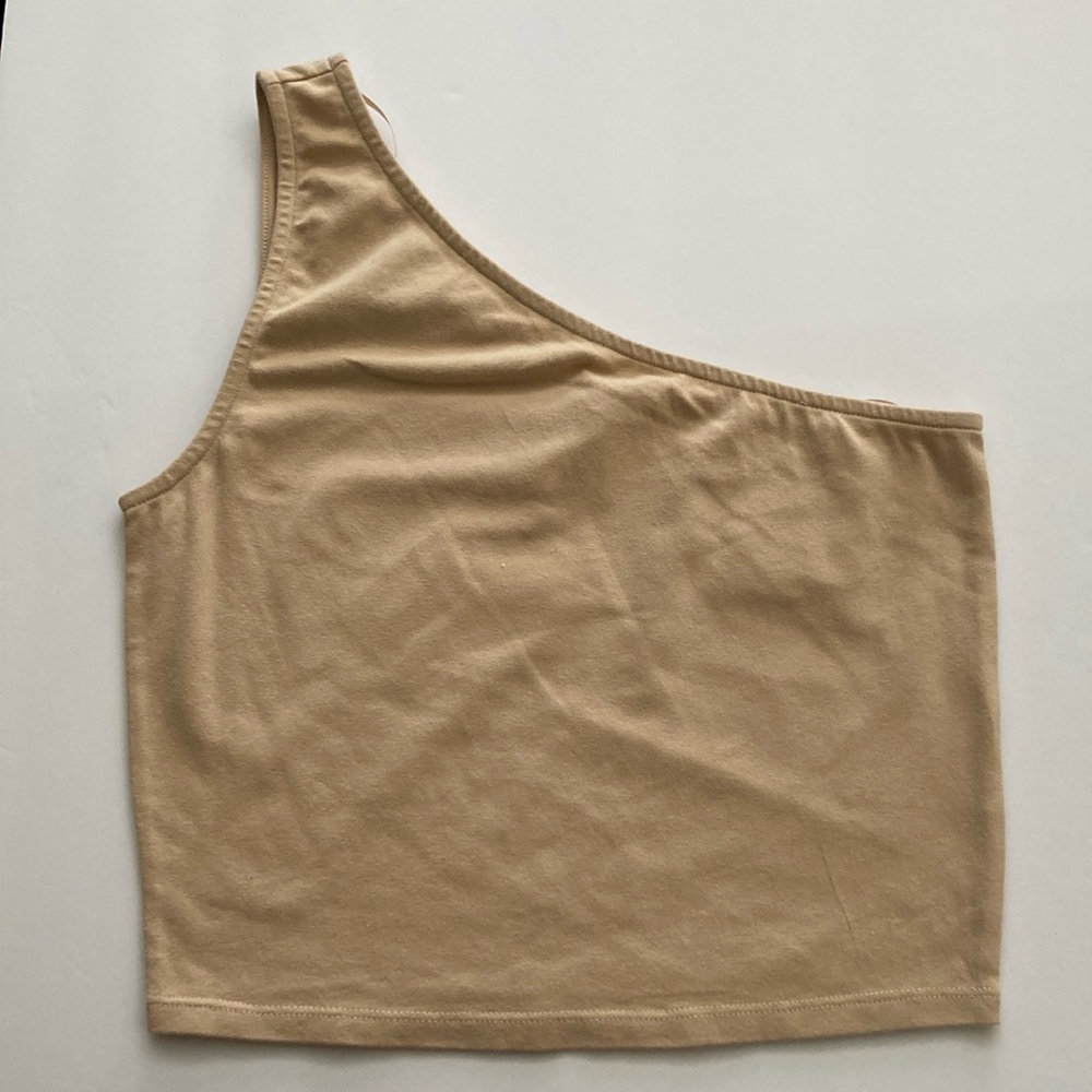GB One Shoulder Crop Top Size Small Pebble Color NWT